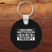 Badminton Smashing Shuttles Racquet Sport Sleutelhanger (Voorkant)
