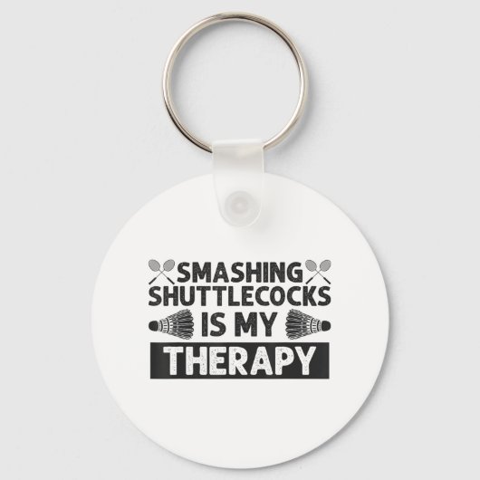 Badminton Smashing Shuttles Racquet Sport Sleutelhanger (Voorkant)