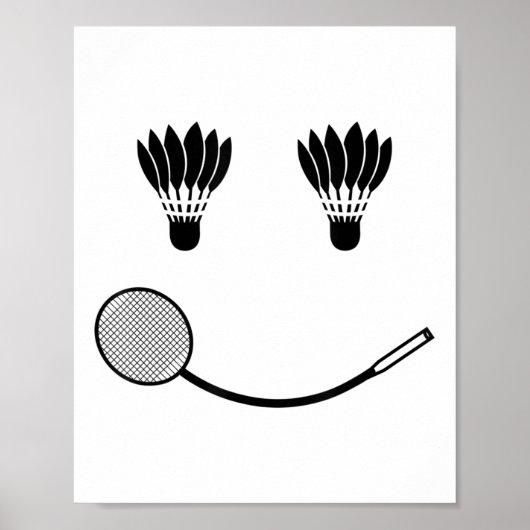 Badminton Smile Love Team Player Coach Poster (Voorkant)