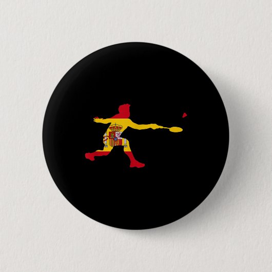 Badminton Spaans Vlag Racquet Shuttle Mannen Playe Ronde Button 5,7 Cm (Voorkant)