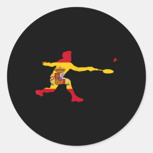 Badminton Spaanse Vlag Racket Shuttle Mannen Spele Ronde Sticker