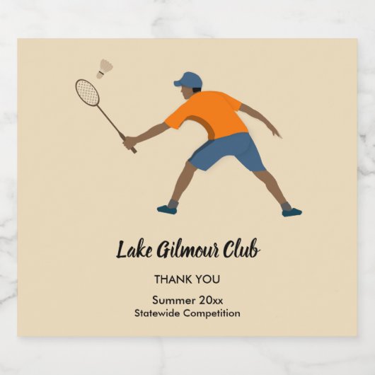 Badminton Sparkling Wijnetiket (Enkel label)