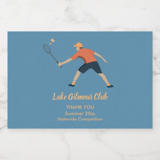 Badminton Sparkling Wijnetiket (Enkel label)