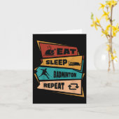 Badminton spel Herhaal Shuttle Retro Badminton spe Kaart (Gele Bloem)