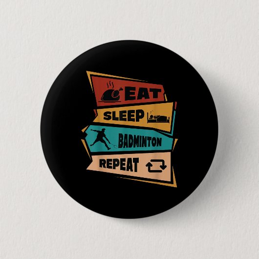 Badminton spel Herhaal Shuttle Retro Badminton spe Ronde Button 5,7 Cm (Voorkant)