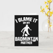 Badminton spel Shuttle I Blame Badminton speler Kaart (Gele Bloem)