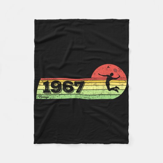 Badminton-speler 1967 Verjaardag Shuttle Bad Fleece Deken (Voorkant)