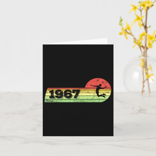 Badminton-speler  1967 Verjaardag Shuttle Bad Kaart (Gele Bloem)