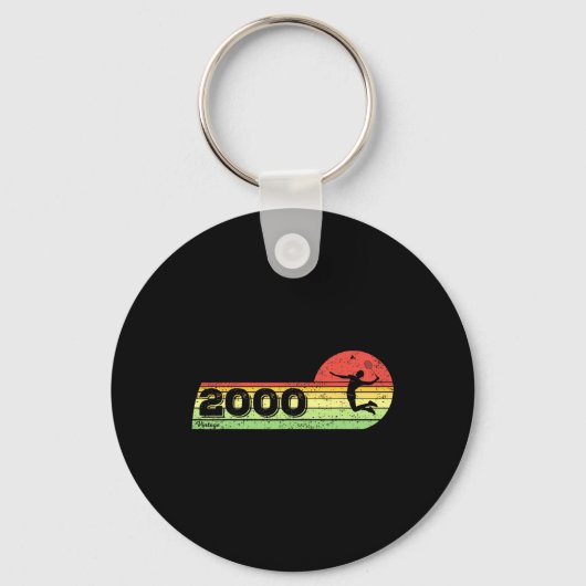 Badminton-speler 2000 Verjaardag Shuttle Bad Sleutelhanger (Voorkant)