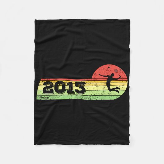 Badminton-speler 2013 Verjaardag Shuttle Bad Fleece Deken (Voorkant)