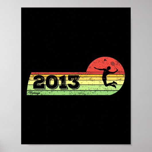 Badminton-speler  2013 Verjaardag Shuttle Bad Poster (Voorkant)