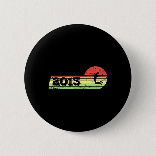Badminton-speler 2013 Verjaardag Shuttle Bad Ronde Button 5,7 Cm (Voorkant)