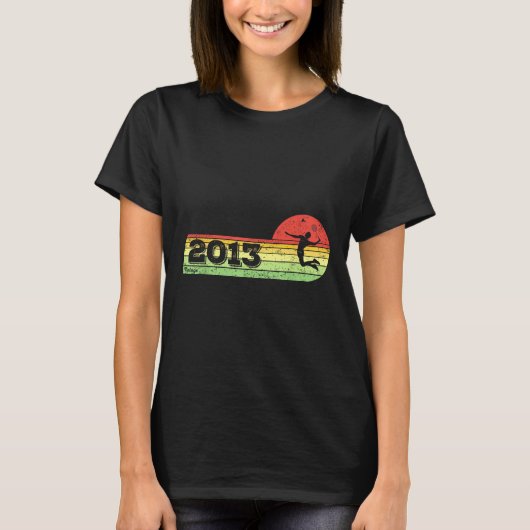 Badminton-speler 2013 Verjaardag Shuttle Bad T-shirt (Voorkant)