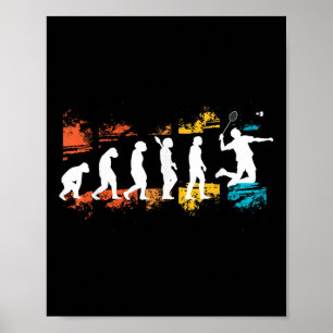 Badminton Speler Evolutie Shuttle Badminton Racket Poster