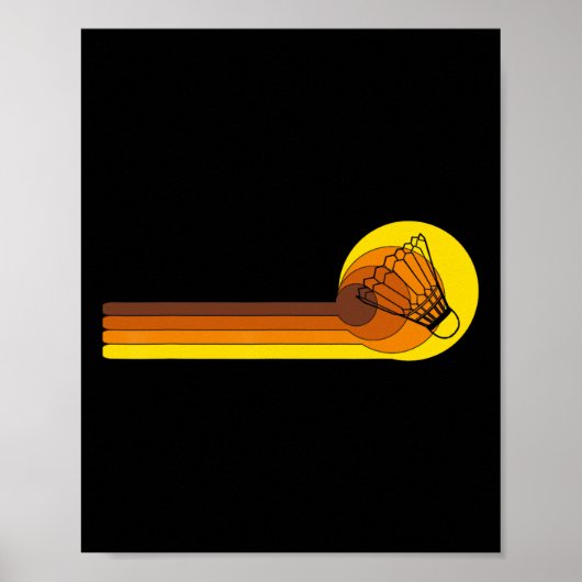 Badminton-speler Game Shuttle 70s Jaar Slecht Poster (Voorkant)