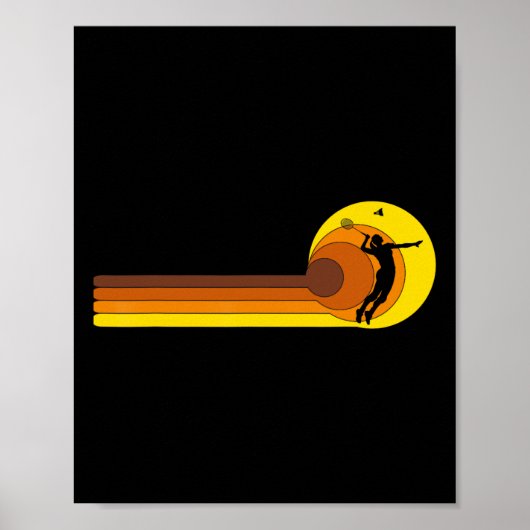 Badminton-speler Game Shuttle 70s Jaar Slecht Poster (Voorkant)