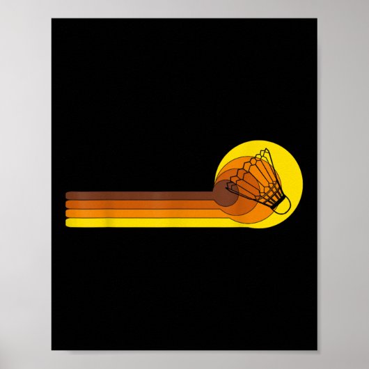 Badminton-speler Game Shuttle 70s Jaar Slecht Poster (Voorkant)
