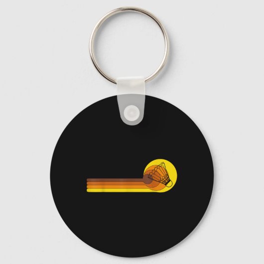 Badminton-speler Game Shuttle 70s Jaar Slecht Sleutelhanger (Voorkant)