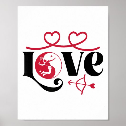 Badminton-speler Game Shuttle Yin-yang-love Badmin Poster (Voorkant)
