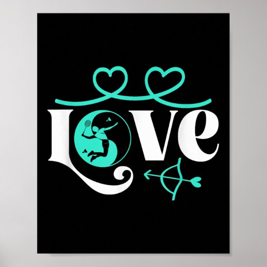 Badminton-speler Game Shuttle Yin-yang-love Badmin Poster (Voorkant)