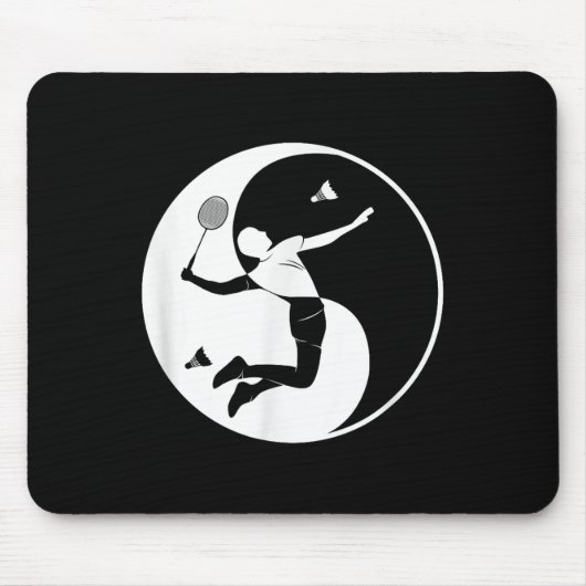 Badminton-speler Game Shuttle Yin-yang-symbool Bad Muismat (Voorkant)