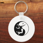 Badminton-speler Game Shuttle Yin-yang-symbool Bad Sleutelhanger (Voorkant)