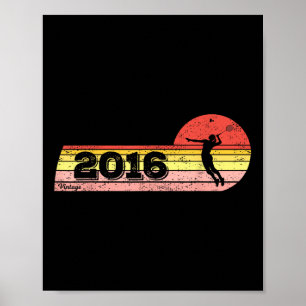 Badminton-speler Geboren 2016 Verjaardag Vrouwen Poster