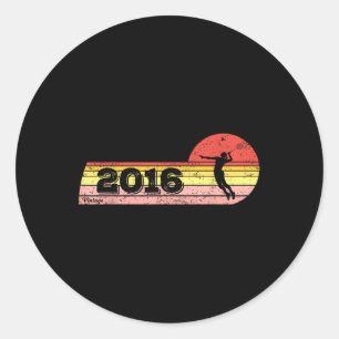 Badminton-speler Geboren 2016 Verjaardag Vrouwen Ronde Sticker