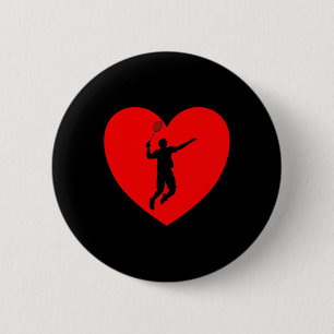 Badminton Speler Hart Grappig Badminton Voor Manne Ronde Button 5,7 Cm