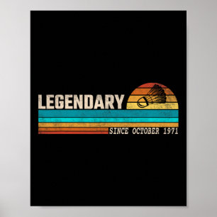 Badminton speler legende sinds oktober 1971 Birthd Poster