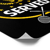Badminton Speler Shirt Grappig Geserveerd Badminto Poster (Hoek)