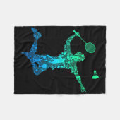 Badminton Speler Shuttle Jongens Kinderen Mannen J Fleece Deken (Voorkant (Horizontaal))