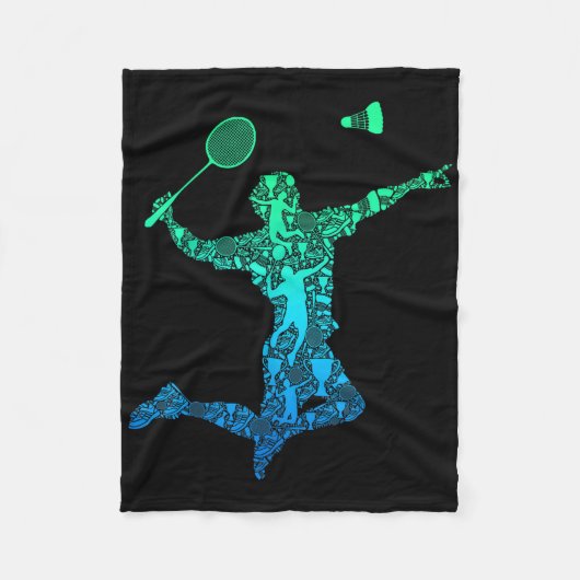 Badminton Speler Shuttle Jongens Kinderen Mannen J Fleece Deken (Voorkant)