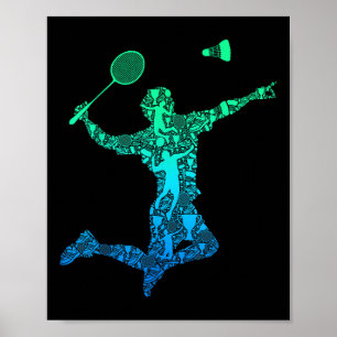 Badminton Speler Shuttle Jongens Kinderen Mannen J Poster