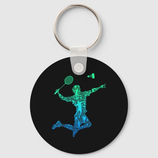 Badminton Speler Shuttle Jongens Kinderen Mannen J Sleutelhanger (Voorkant)