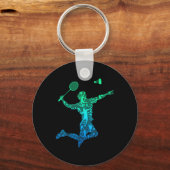 Badminton Speler Shuttle Jongens Kinderen Mannen J Sleutelhanger (Voorkant)