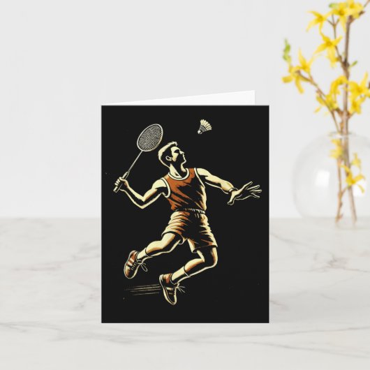 Badminton Speler Shuttle  Kaart (Gele Bloem)