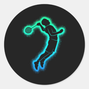 Badminton Speler Shuttle Kinderen Mannen Badminton Ronde Sticker