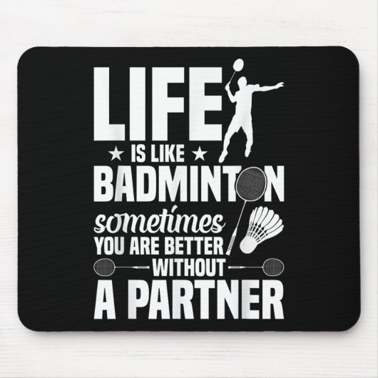 Badminton Speler Shuttle Leven Is Als Badminton Muismat (Voorkant)