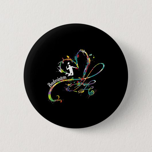 Badminton Speler Shuttle Speler Badminton Ronde Button 5,7 Cm (Voorkant)