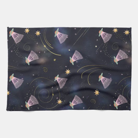 Badminton Speler Shuttlecock Space Shuttle Zomer Theedoek (Horizontaal)