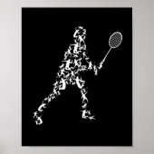 Badminton-speler Silhouette Shuttlecock-racket Poster (Voorkant)