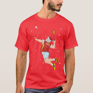 Badminton Speler Sinterklaas Sport Kerstmis vriend T-shirt