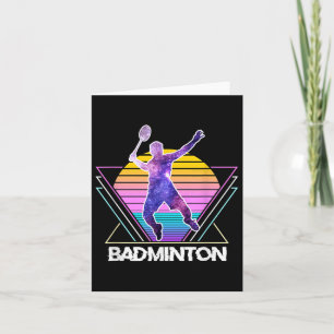 Badminton Speler Sport Retro  Vaporwave 90 Kaart