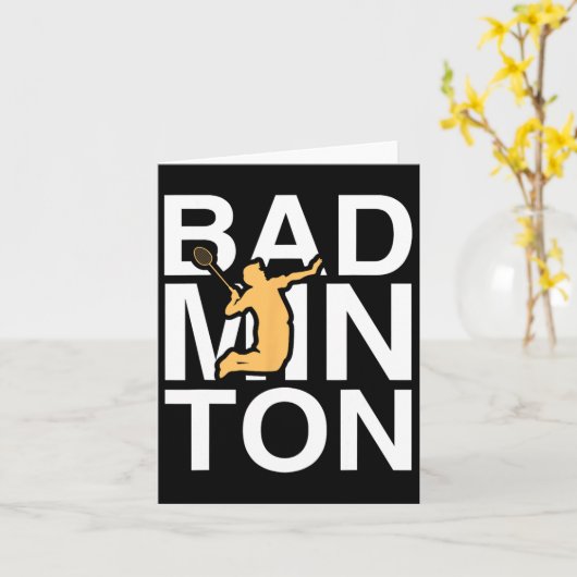 Badminton speler Sportkookplaat Kaart (Gele Bloem)