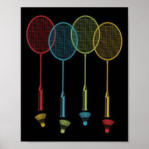 Badminton Speler Team Shuttle Coach Wedstrijd Badm Poster