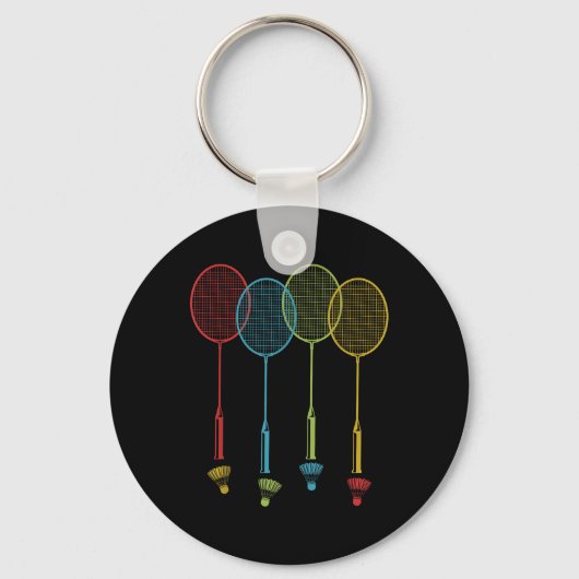 Badminton Speler Team Shuttle Coach Wedstrijd Badm Sleutelhanger (Voorkant)