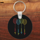 Badminton Speler Team Shuttle Coach Wedstrijd Badm Sleutelhanger (Voorkant)