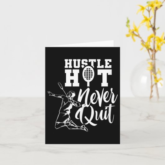 Badminton Sport Player Shuttle Lover Kaart (Gele Bloem)