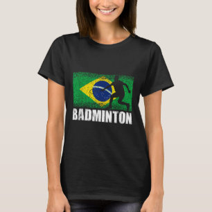 Badminton Sport, Retro Brazilië Vlag, Braziliaans T-shirt